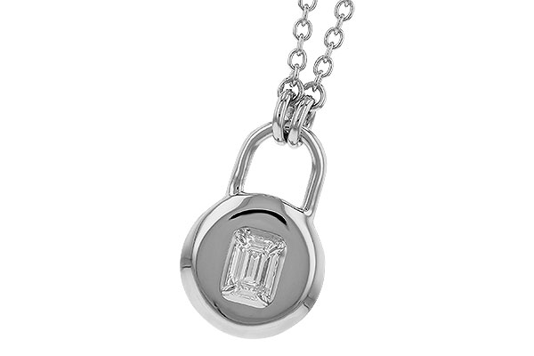 C319-25234: NECKLACE .19 EMERALD CUT (18")