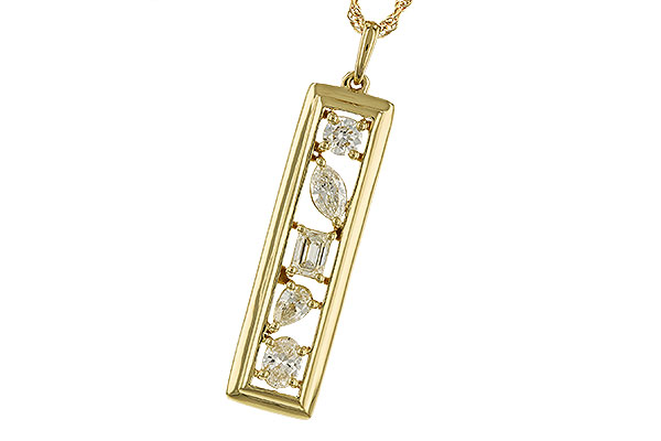 C319-27025: NECKLACE .85 TW FANCY CUT DIAMONDS