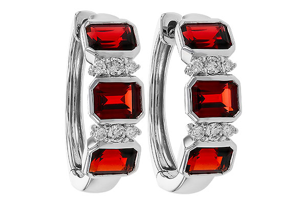 C320-11607: EARRING 1.50 TW GARNET 1.61 TGW