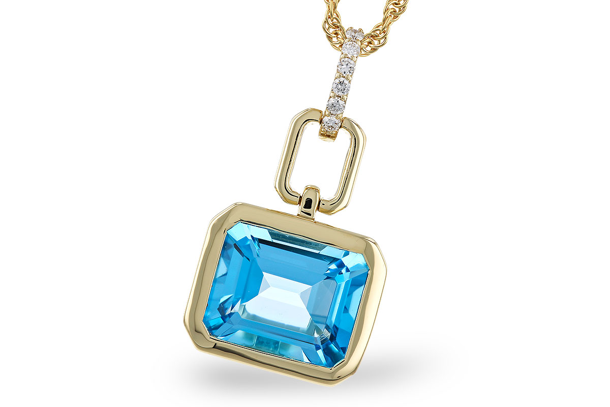 C320-13452: NECKLACE 3.26 BLUE TOPAZ 3.30 TGW (10x8MM BT)