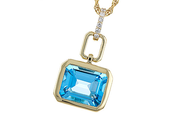 C320-13452: NECKLACE 3.26 BLUE TOPAZ 3.30 TGW (10x8MM BT)