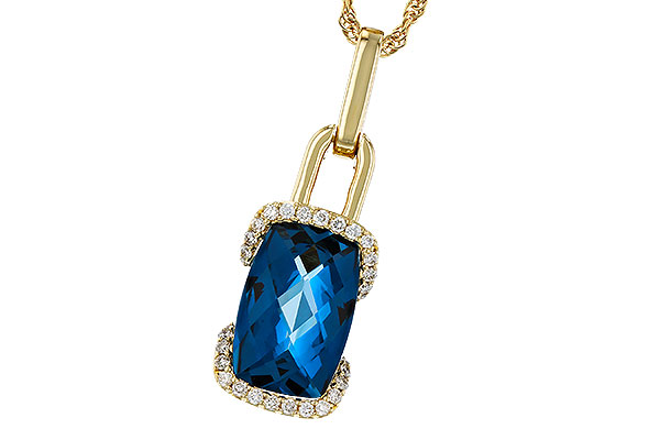 C320-17943: NECK 3.75 LONDON BLUE TOPAZ 3.90 TGW (12x8MM LBT)