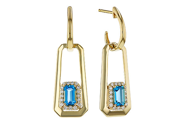 C320-17970: EARRING .66 TW BLUE TOPAZ .80 TGW (5x3MM BT)