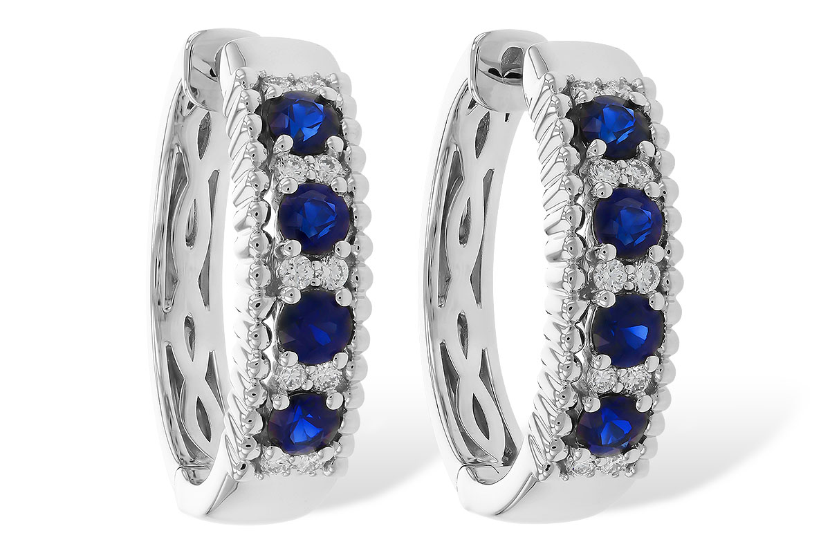 C320-17979: EARRINGS .56 TW SAPP .68 TGW