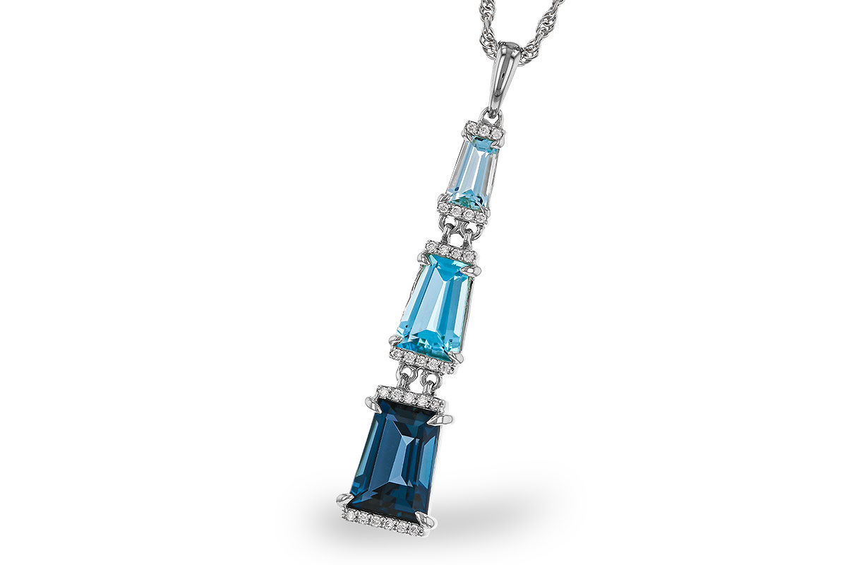D320-13397: NECKLACE 2.60 TW BLUE TOPAZ 2.65 TGW