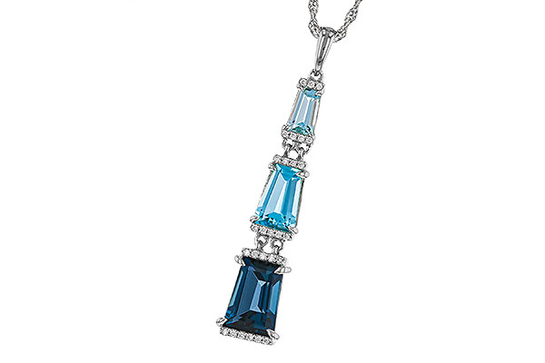 D320-13397: NECKLACE 2.60 TW BLUE TOPAZ 2.65 TGW