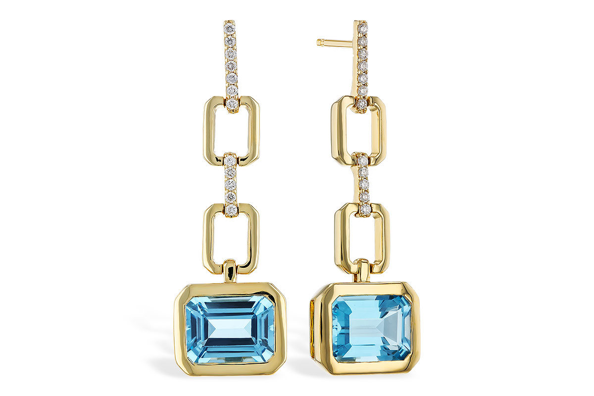 D320-14288: EARRINGS 3.20 BLUE TOPAZ 3.32 TGW (8x6MM BT)