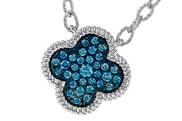 D320-14343: NECKLACE .33 TW BLUE DIAMONDS