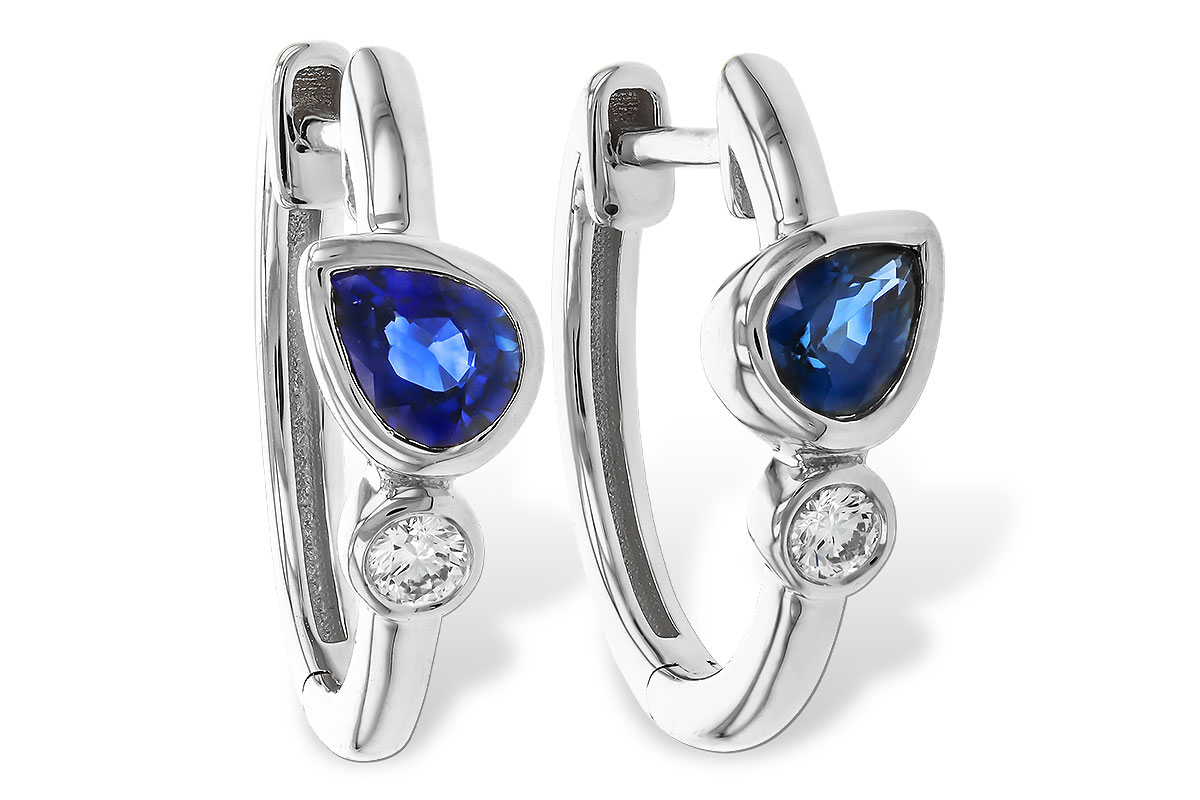 D320-14361: EARRINGS .51 SAPPHIRE .57 TGW