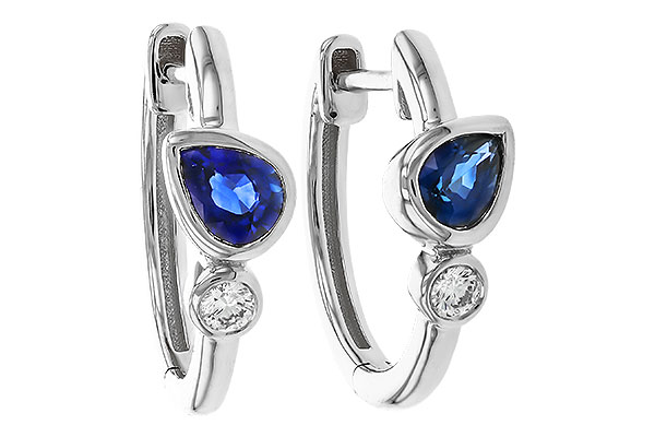 D320-14361: EARRINGS .51 SAPPHIRE .57 TGW
