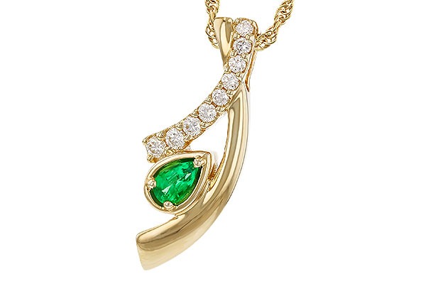 D320-15197: NECKLACE .17 EMERALD .34 TGW (5x3 EMER)