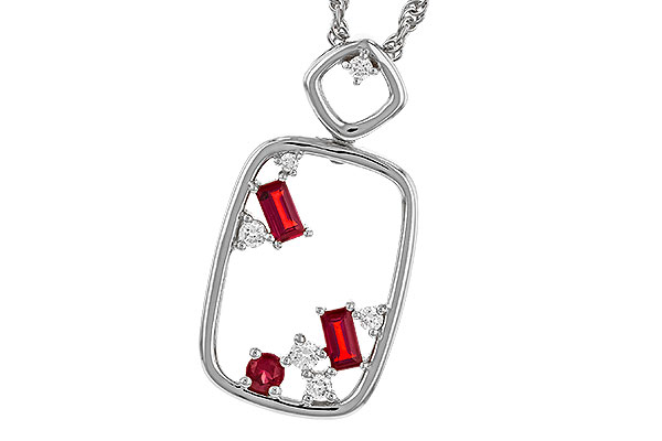 D320-15225: NECKLACE .33 TW RUBY .44 TGW