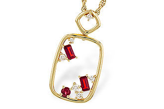 D320-15225: NECKLACE .33 TW RUBY .44 TGW