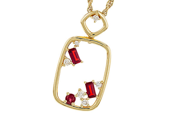D320-15225: NECKLACE .33 TW RUBY .44 TGW