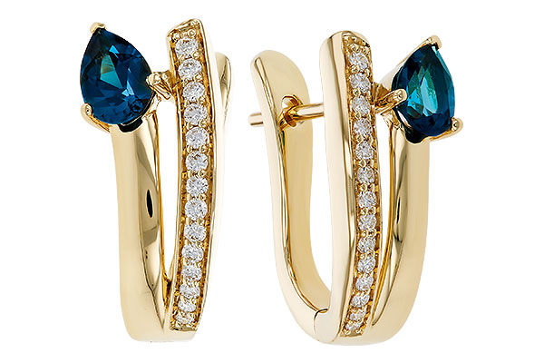 D320-16161: EARR .88 LONDON BLUE TOPAZ 1.08 TGW (6x4MM LBT)