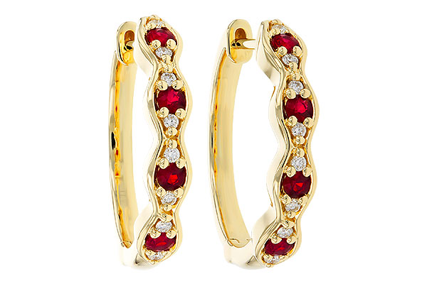 D320-17925: EARRINGS .28 TW RUBY .34 TGW