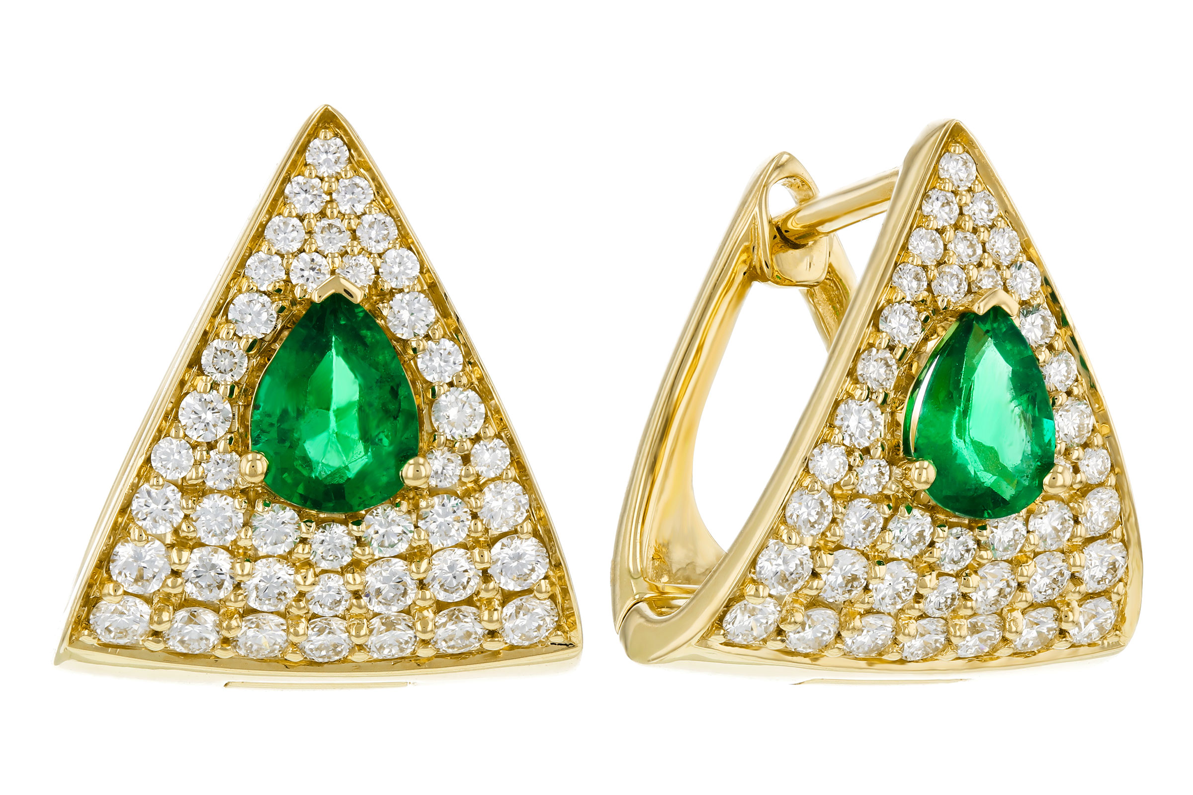 D321-02543: EARRINGS .45 TW EMERALD 1.00 TGW (5x4MM EM)
