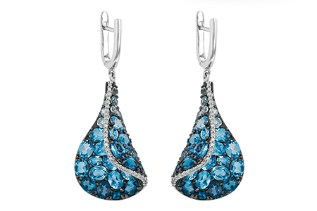 E232-87025: EARR 6.86 BLUE TOPAZ 7.05 TGW