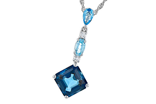 E318-30679: NECK 2.95 TW BLUE TOPAZ 3.00 TGW