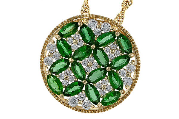 E320-11634: NECK 1.02 EMERALD TW 1.32 TGW
