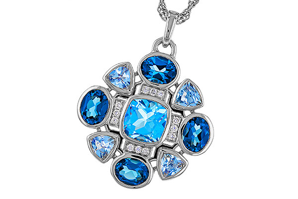 E320-12461: NECKLACE 3.19 TW BLUE TOPAZ 3.25 TGW