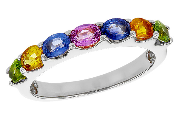E320-12488: LDS WED RG 1.54 TW MULTI-COLOR SAPPHIRE