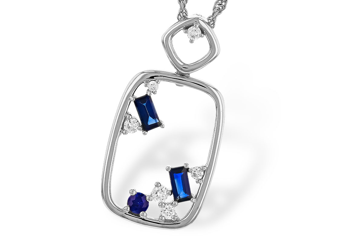 E320-15225: NECKLACE .35 TW SAPPHIRE .46 TGW