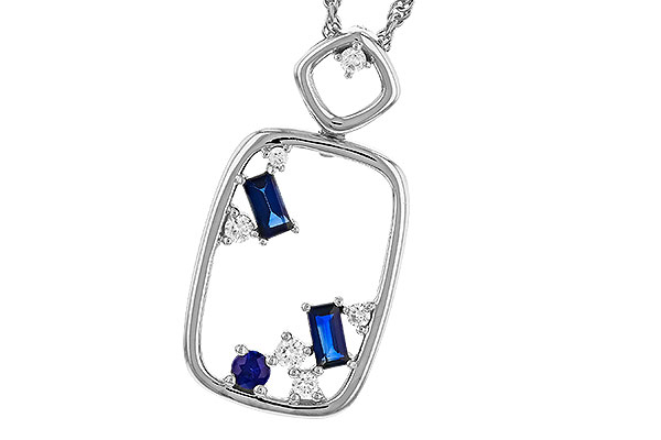 E320-15225: NECKLACE .35 TW SAPPHIRE .46 TGW