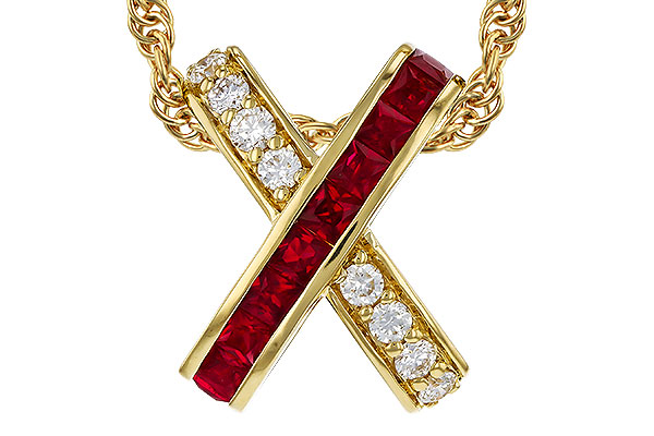 E320-17934: NECKLACE .53 TW RUBY .70 TGW