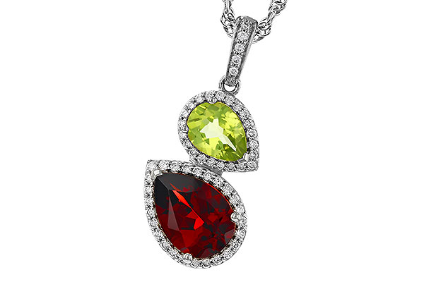 E320-17952: NECKLACE 2.74 SEMI-PREC (GAR,PER) 2.95 TGW