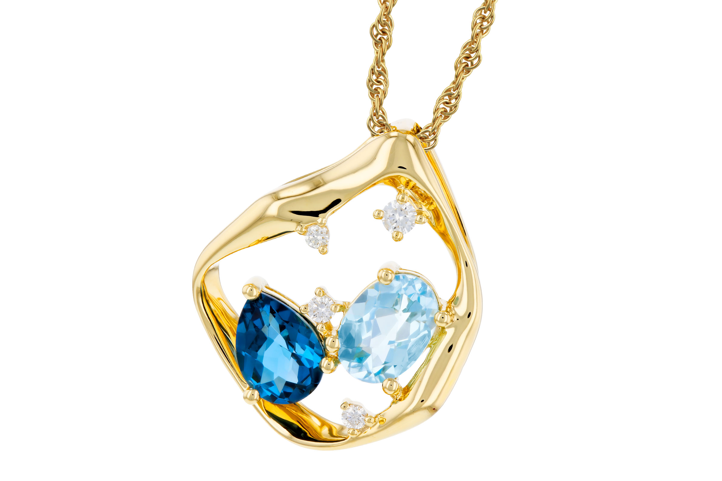 E321-03379: NECKLACE 1.60 TW BLUE TOPAZ 1.67 TGW (7x5MM BT)