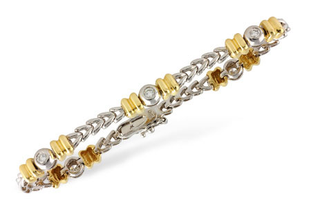 F045-56143: BRACELET WG LINKS & YG BARS .45 TW
