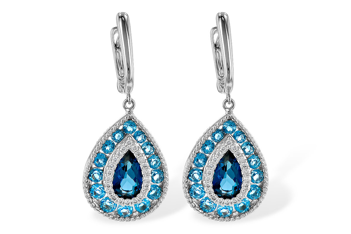 F235-58888: EARR 3.15 TW BLUE TOPAZ 3.32 TGW