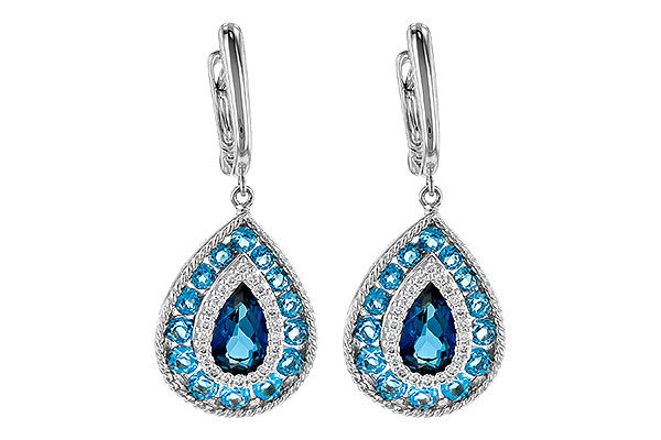 F235-58888: EARR 3.15 TW BLUE TOPAZ 3.32 TGW