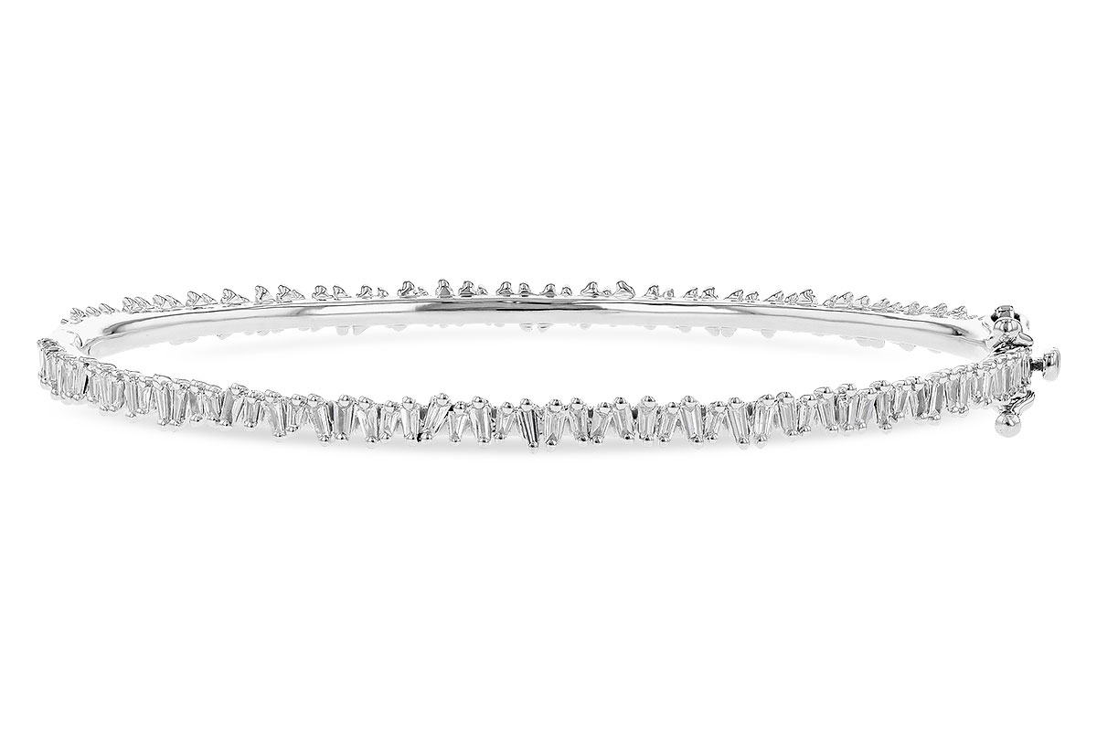 F318-28870: BANGLE .75 TW BAGUETTE DIAS