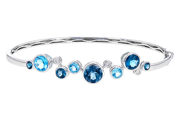 F319-18852: BANGLE 3.95 TW BLUE TOPAZ 4.06 TGW