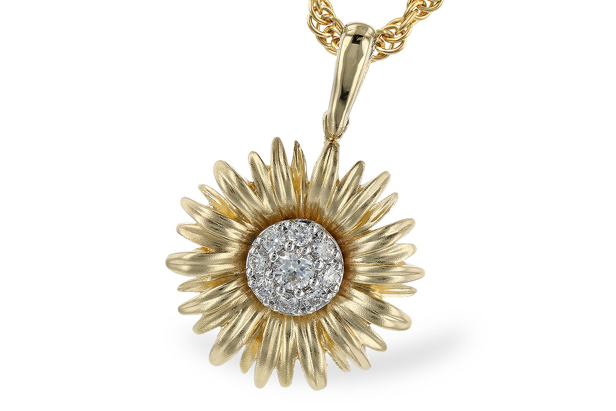 F319-22506: B319-21607 WITH YG PETALS / WG SETTING .10 TW