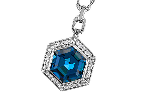 F320-11597: NECK 3.40 LONDON BLUE TOPAZ 3.55 TGW (9MM LBT)