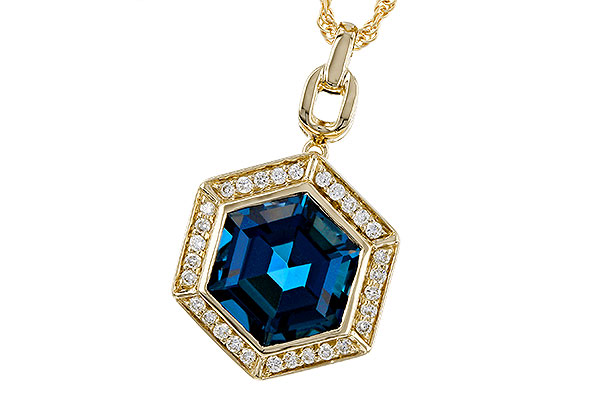 F320-11597: NECK 3.40 LONDON BLUE TOPAZ 3.55 TGW (9MM LBT)