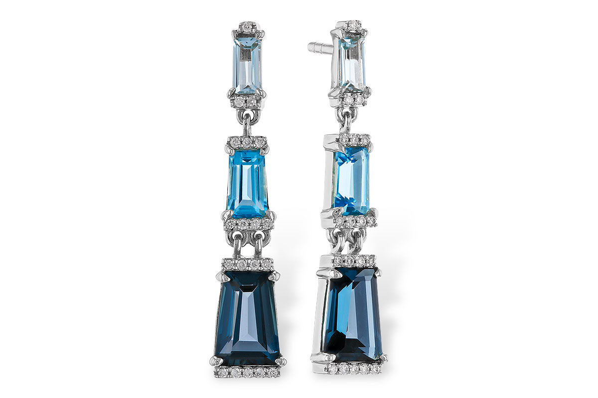F320-13397: EARRINGS 2.55 BLUE TOPAZ 2.62 TGW