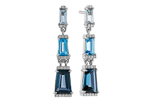 F320-13397: EARRINGS 2.55 BLUE TOPAZ 2.62 TGW