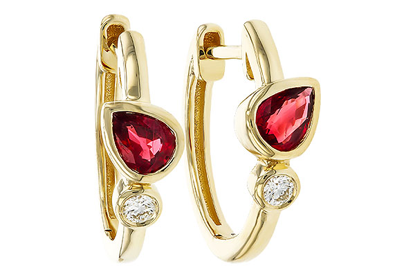 F320-14361: EARRINGS .48 RUBY .54 TGW