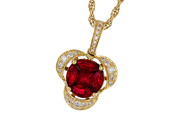 F320-15243: NECKLACE .86 TW RUBY 1.00 TGW