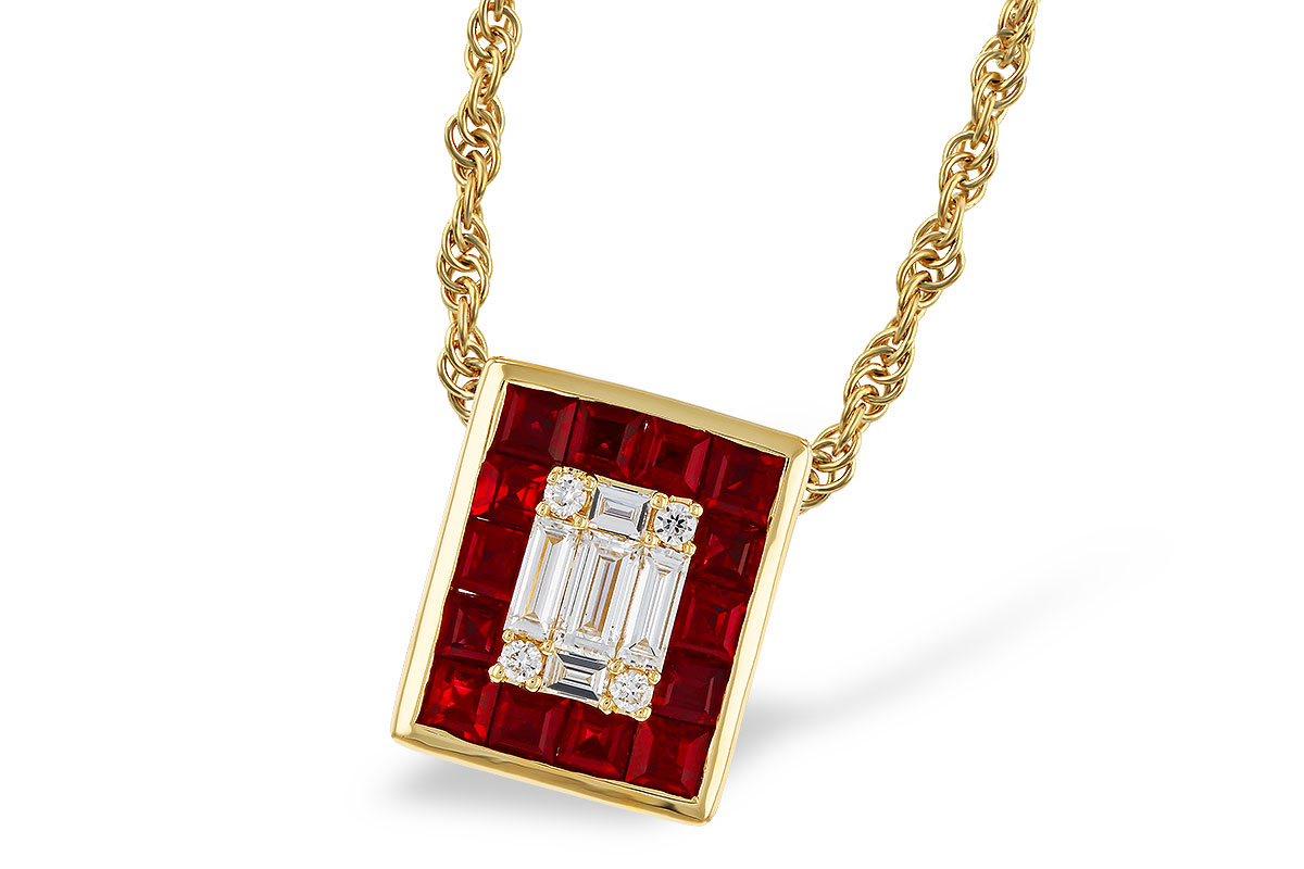 F320-17052: NECKLACE .82 RUBY TW 1.00 TGW