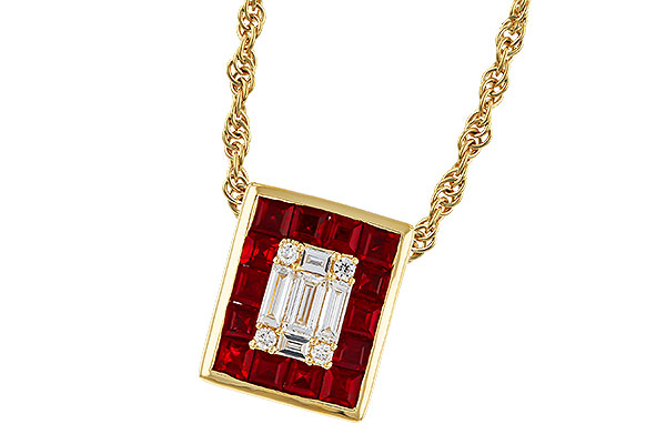 F320-17052: NECKLACE .82 RUBY TW 1.00 TGW