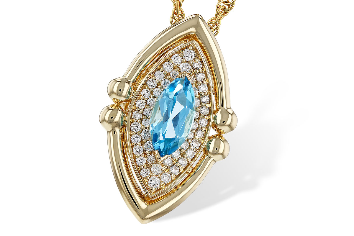 F320-17934: NECKLACE .54 BLUE TOPAZ .70 TGW (8x4MM BT)