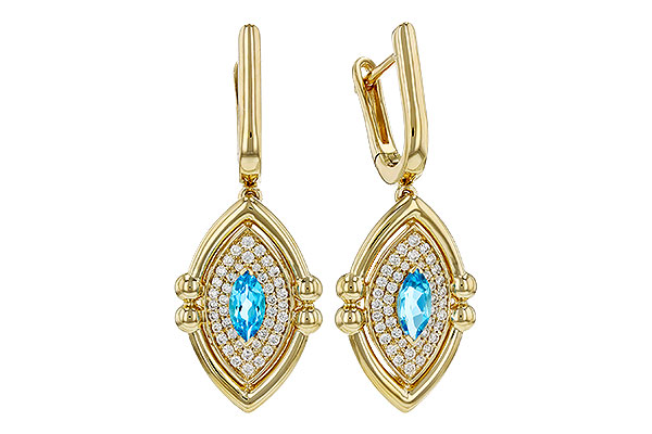 F321-00688: EARRINGS .50 TW BLUE TOPAZ .78 TGW (6x3MM BT)