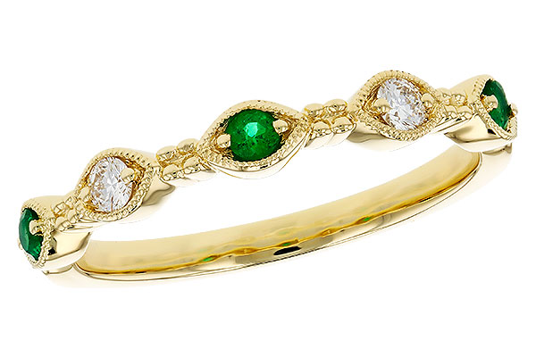 F321-00715: LDS WED RG .10 TW EMERALD .19 TGW