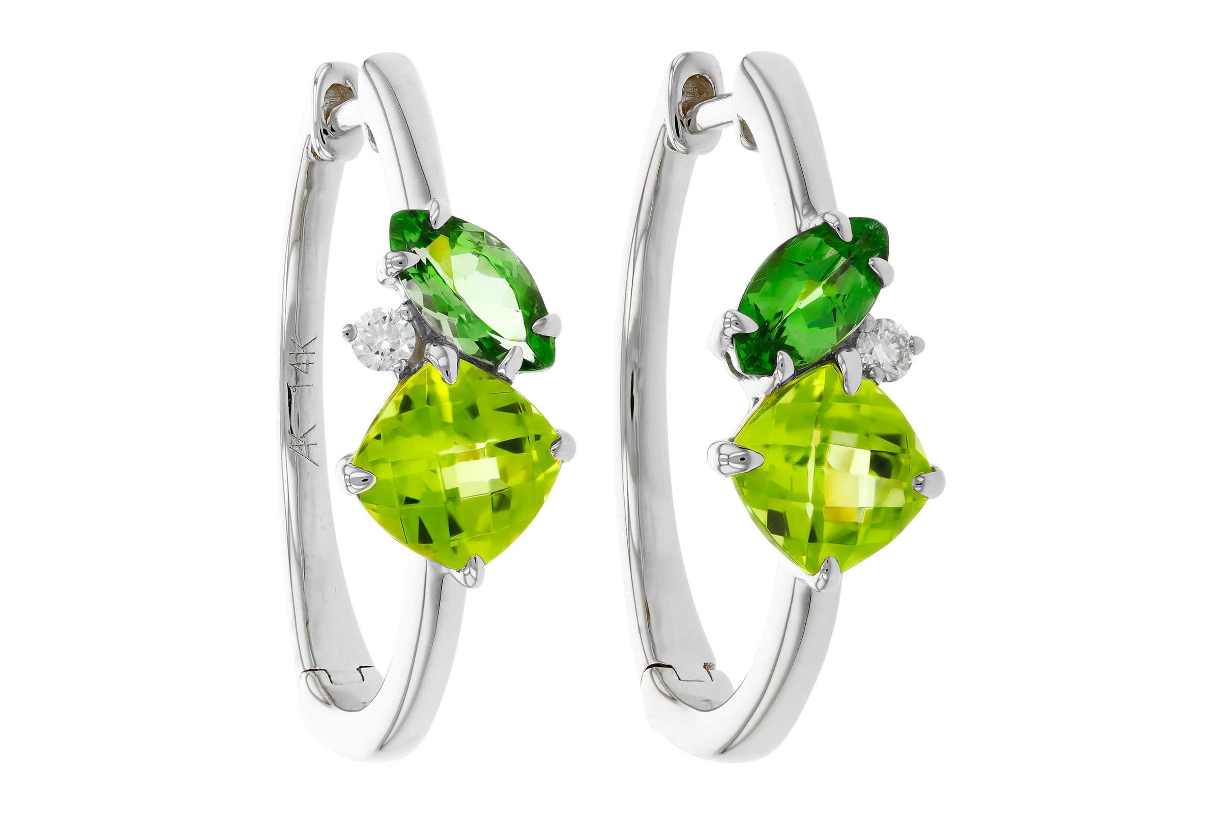 F321-02470: EARRINGS 1.69 TW SEMI-PREC (PER,TSAV) 1.73 TGW