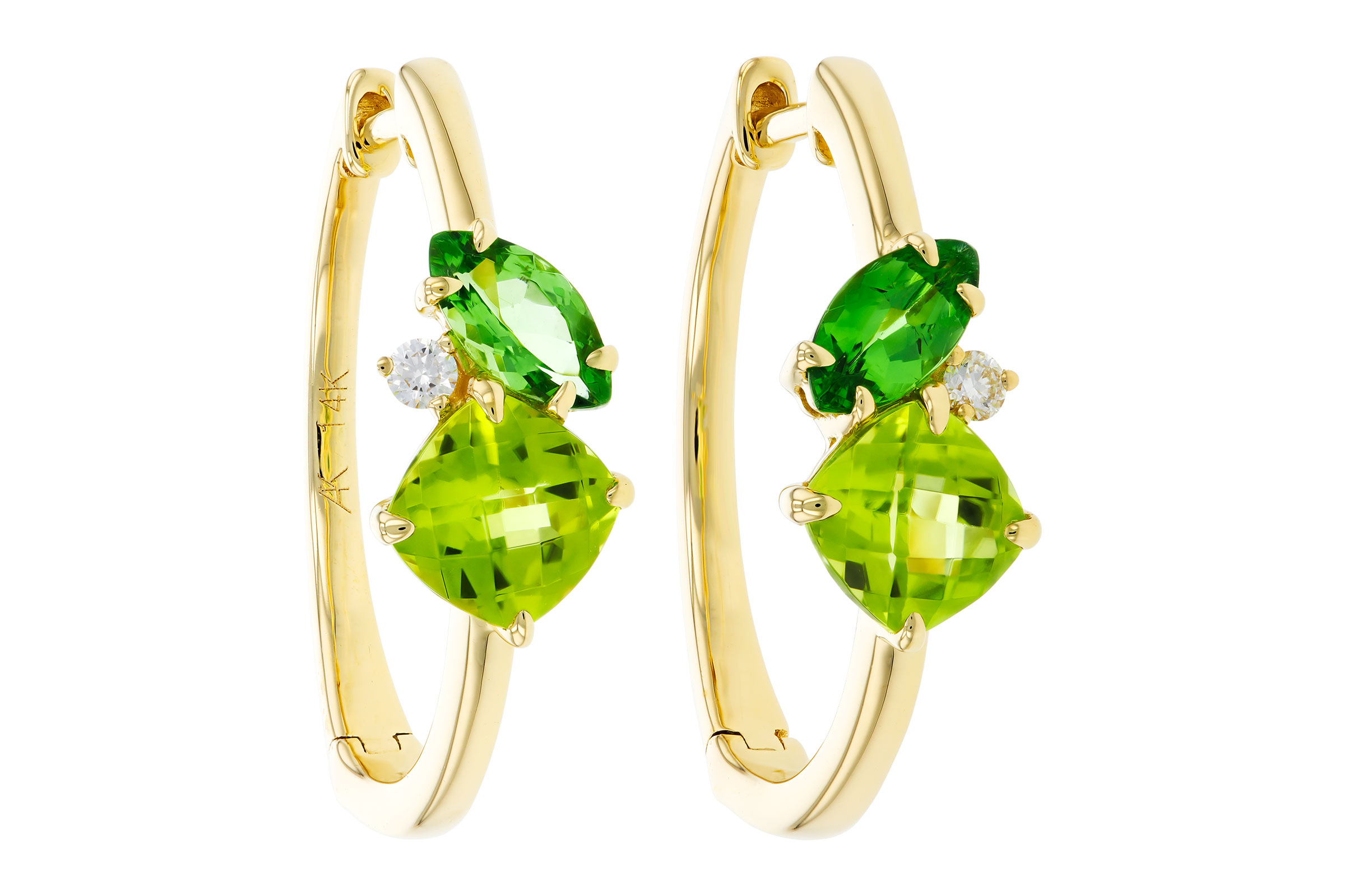 F321-02470: EARRINGS 1.69 TW SEMI-PREC (PER,TSAV) 1.73 TGW